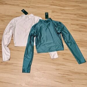 Bundle of Wild Fable Shiny Mock Neck Tops NWT
